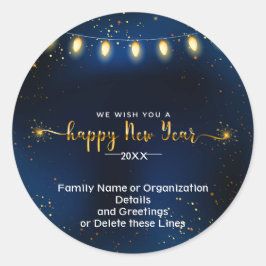 Nieuwjaar 20XX — Gegevens van jaarorganisatie toev Ronde Sticker