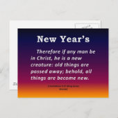 Nieuwjaar 2 Corinthians 5-17 Feestdagenkaart (Voorkant / Achterkant)