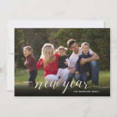 Nieuwjaar 2 Foto legant script Feestdagenkaart (Voorkant)