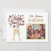 Nieuwjaar 4 Multi-Photo Collage Front Back Kaart (Voorkant)