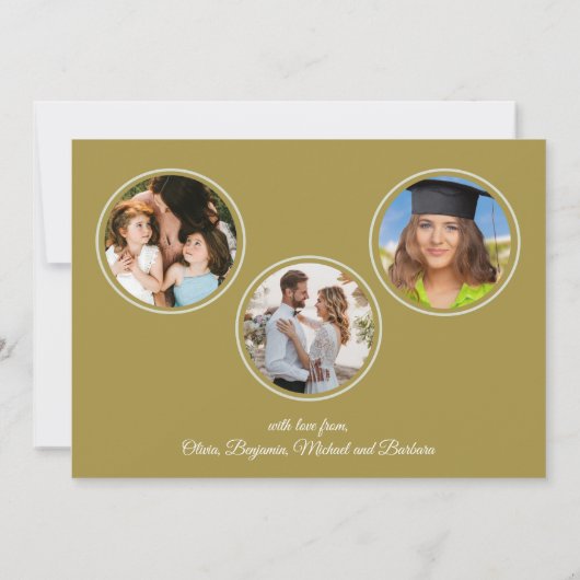 Nieuwjaar 4 Multi-Photo Collage Front Back Kaart (Achterkant)