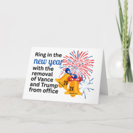 Nieuwjaar Anti-Trump Impeach Verwijderen 2026 Poli Feestdagen Kaart