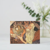 Nieuwjaar Antiek Vader Tijd Feestdagenkaart (Staand voorkant)