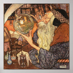 Nieuwjaar Antiek Vader Tijd Poster