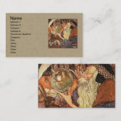 Nieuwjaar Antiek Vader Tijd Visitekaartje (Voorkant / Achterkant)