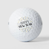 Nieuwjaar Art Burst Graphic Gelukkig Nieuwjaar Tek Golfballen (Voorkant)