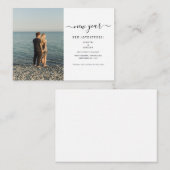 Nieuwjaar avonturen foto opslaan datum notitiekaartje (Voorkant / Achterkant)