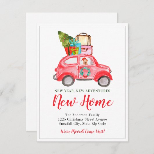 Nieuwjaar avonturen kerstavond vakantiebeweging aankondiging (Voorkant / Achterkant)