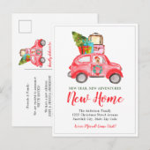 Nieuwjaar avonturen kerstavond vakantiebeweging aankondigingskaart (Voorkant / Achterkant)