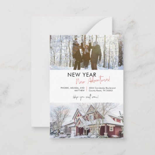 Nieuwjaar avonturen kerstavond vakantiebeweging notitiekaartje (Voorkant)