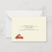 Nieuwjaar avonturen Nieuw adres Rode auto Notitiekaartje (Achterkant)