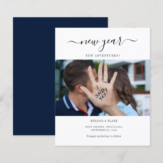 Nieuwjaar avonturen opslaan Datum bekendmaking (Voorkant / Achterkant)