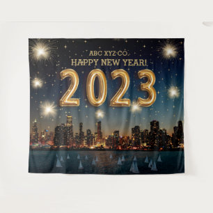 Nieuwjaar bedrijf   De Achtergrond van de Foto van Wandkleed