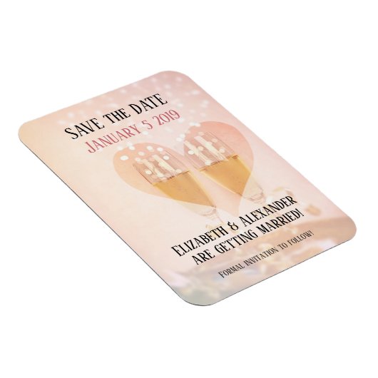 Nieuwjaar begin/bruiloft/datum opslaan magneet (Rechterzijde)