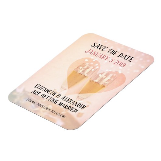 Nieuwjaar begin/bruiloft/datum opslaan magneet (Linkerzijde)