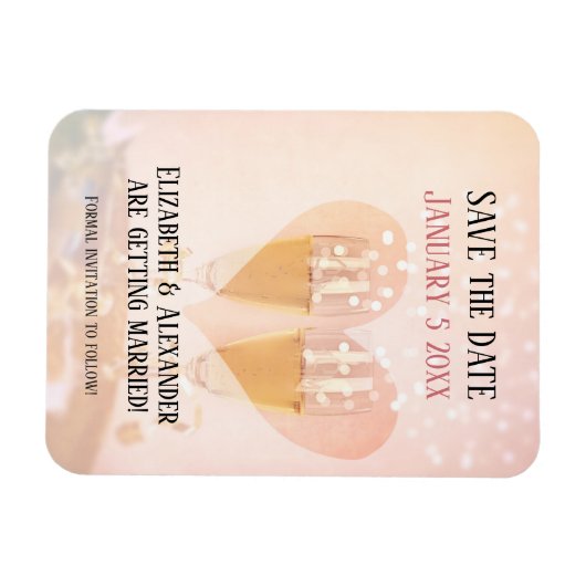 Nieuwjaar begin/bruiloft/datum opslaan magneet (Horizontaal)