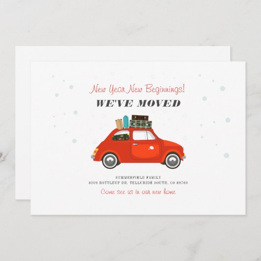 Nieuwjaar beginning adresbekendmaking verplaatsen (Voorkant / Achterkant)