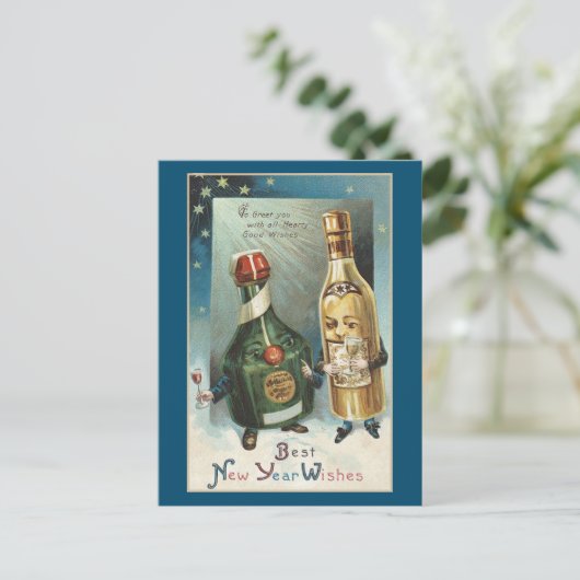 NIEUWJAAR BESTE WENSEN BRIEFKAART (Staand voorkant)