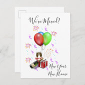 Nieuwjaar Bewegende Aankondiging verplaatst Vieren (Voorkant / Achterkant)