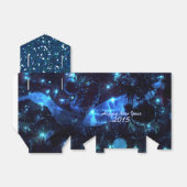 Nieuwjaar blauwe lampjes en Glitter Pattern Favor Bedankdoosjes (Uitgevouwen)