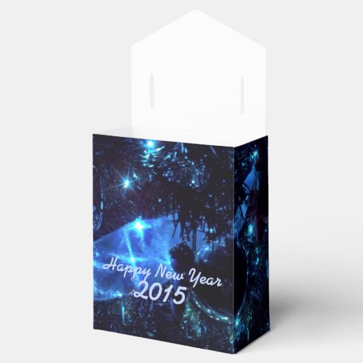 Nieuwjaar blauwe lampjes en Glitter Pattern Favor Bedankdoosjes (Geopend)