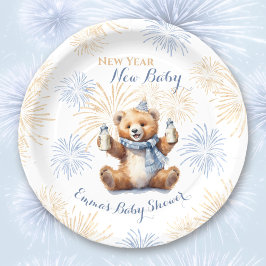Nieuwjaar Blue Boy Baby shower Papier Borden Papieren Bordje