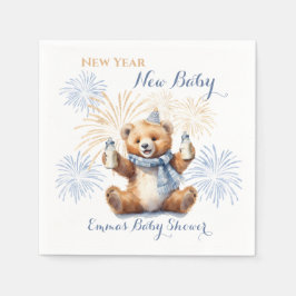 Nieuwjaar Blue Boy Baby shower servetten