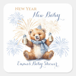 Nieuwjaar Blue Boy Baby shower Sticker