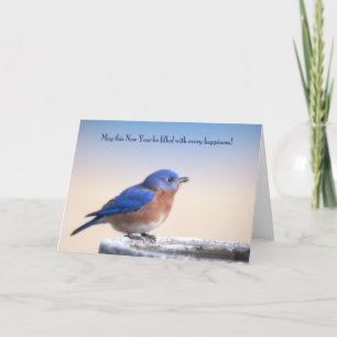 Nieuwjaar Bluebird Feestdagen Kaart