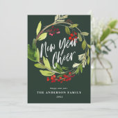 Nieuwjaar: botanische feestdag selecteren feestdagenkaart (Staand voorkant)