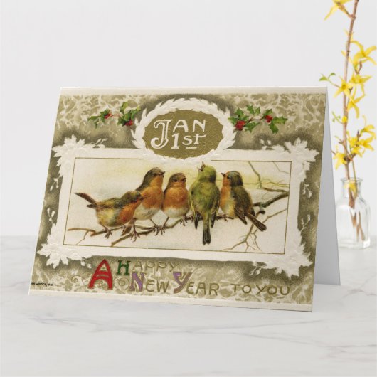  nieuwjaar Briefkaart (Gele Bloem)