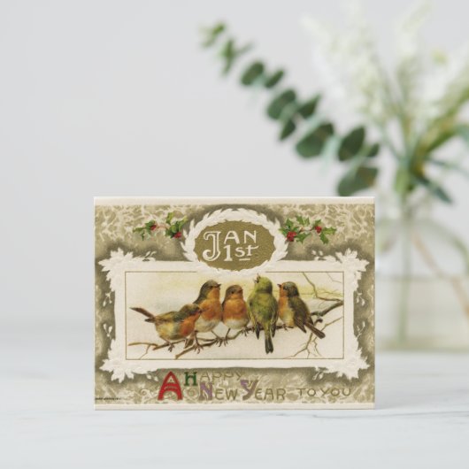  nieuwjaar Briefkaart (Staand voorkant)