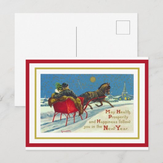 nieuwjaar briefkaart (Voorkant / Achterkant)