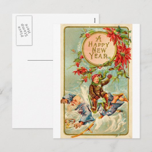 Nieuwjaar Briefkaart (Voorkant / Achterkant)