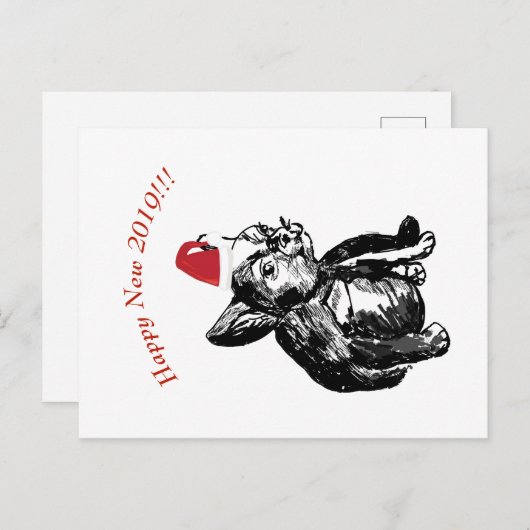 Nieuwjaar Briefkaart (Voorkant / Achterkant)