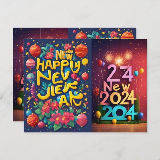 Nieuwjaar Briefkaart 2024 (Voorkant / Achterkant)