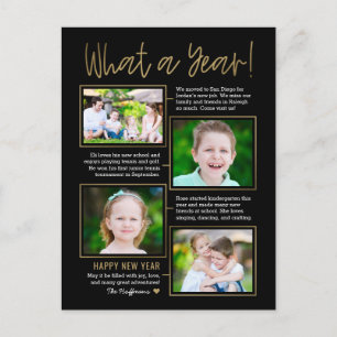 Nieuwjaar Briefkaart van jaaroverzicht bewerkbare 