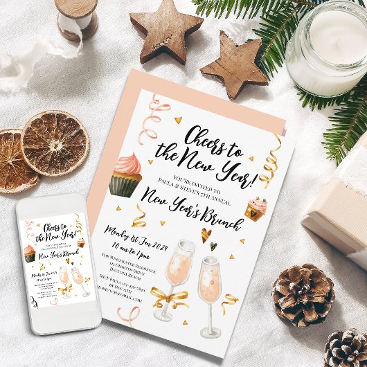 Nieuwjaar Brunch Party Uitnodiging Sjabloon