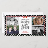 Nieuwjaar Bullseye 3 Feestdagenkaart (Voorkant / Achterkant)