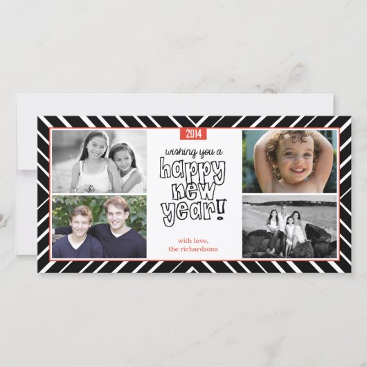 Nieuwjaar Bullseye 3 Feestdagenkaart (Voorkant)