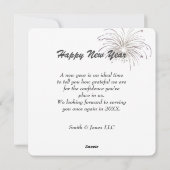 Nieuwjaar Business - Hartelijk dank voor feestdag  Feestdagenkaart (Achterkant)