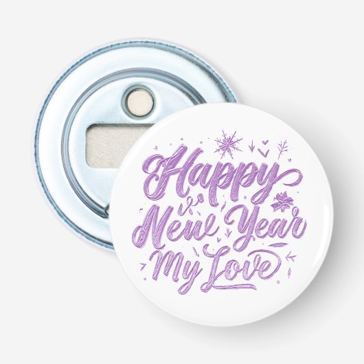 Nieuwjaar Button Flesopener (Voorkant)