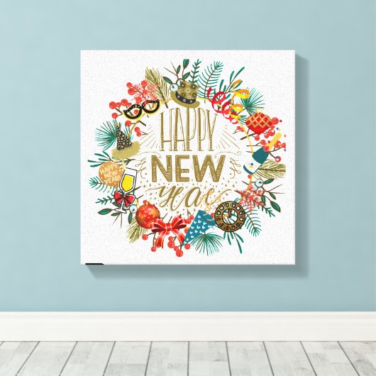 Nieuwjaar Canvas Afdruk (Insitu (Houten vloer))