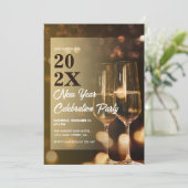 Nieuwjaar champagne Glasses Kaart (Staand voorkant)