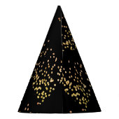 Nieuwjaar Champagne Gold Bubbles Fun Black Feesthoedjes (Achterkant)