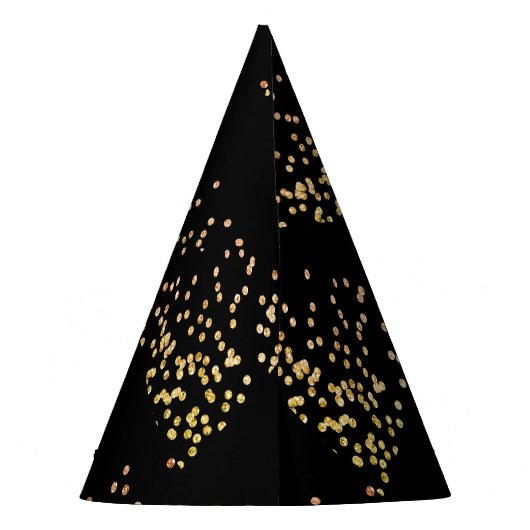 Nieuwjaar Champagne Gold Bubbles Fun Black Feesthoedjes (Achterkant)