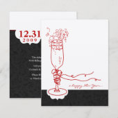 Nieuwjaar Champagne Kaart (Voorkant / Achterkant)