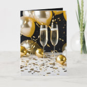 Nieuwjaar Champagne Kaart (Voorkant)