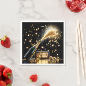 Nieuwjaar champagne met middernachtklok servet (Insitu)