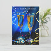 Nieuwjaar Champagne Toast 20XX Kaart (Staand voorkant)